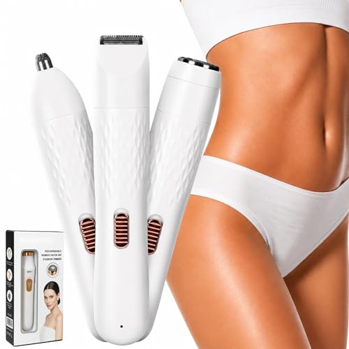 Image of 3-in-1 Women's Trimmer for Bikini, Face & Body Hair Removal Eyebrow Trimmer for Woman || 120Min Runtime || Facial Hair Remover for Face, Underarms, Nose, Intimate Areas, Arms, Legs Travel Friendly (3 IN 1 Trimer)