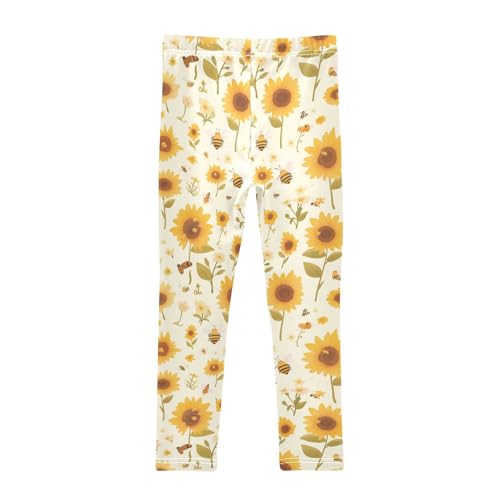 KLL Sunflowers Honey Bees Gnomes Toddler Girls' Legging Stretch High Waisted Athleisure Pants Running2