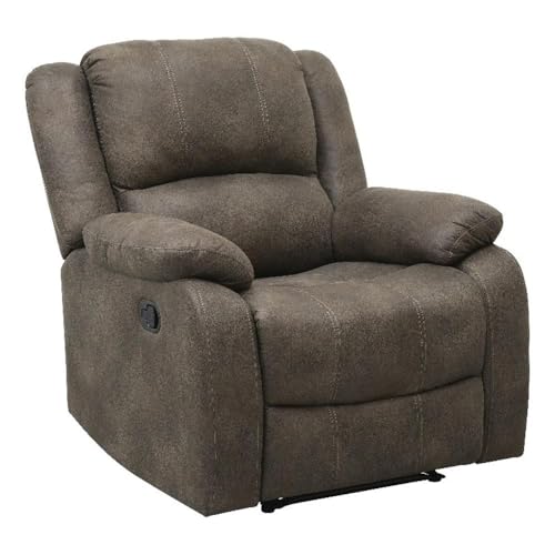Sillón Microfibra Pulida Marrón Plegable miniatura 1