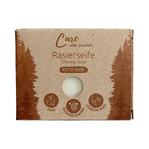 pandoo Rasierseifen 100g | Into the Woods | Rasiercreme für eine sanfte Rasur | Für Männer und Frauen | 1 Stück
