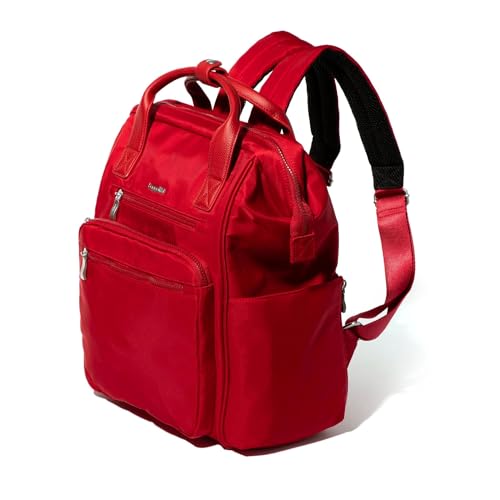 Image of Baggallini Chelsea Laptop Backpack, Crimson Red Twill