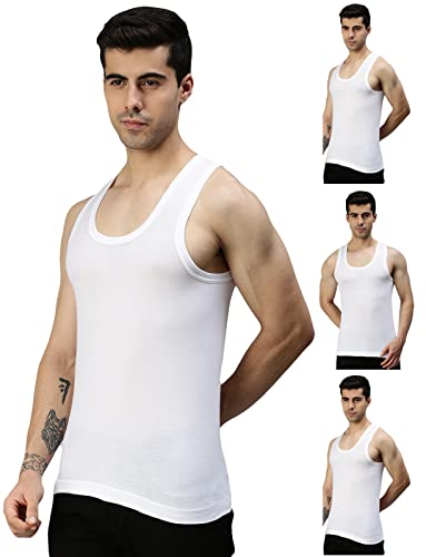 Lux Cozi Men’S Cotton Vest (Pack Of 4) (8904209874160_Cozi_Glo_Wh_75_White)