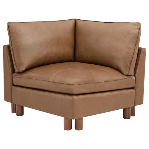 Image of CHITA Super Large Sectional Couches for Living Room, Modular Cloud Couch Sectional Sofa, Premium Genuine Leather Sofa, Down Filled, High Density Foam, Real Leather in Saddle, Corner Piece