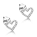 Produktbild Orovi Ohrringe Damen Herz Weißgold 9 Karat / 375 Gold Ohrstecker Diamant Brilliant 0,09 ct