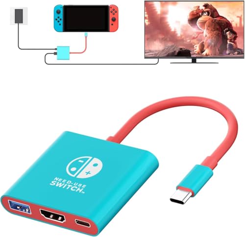 Switch TV Dock, Portable TV Dock Station for Switch/Steam Deck/ROG Ally/Legion GO, 3-in-1 Switch...