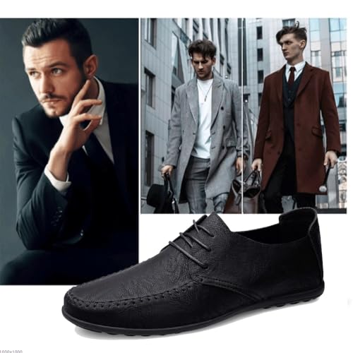 Mens Synthetic Leather Oxford Dress Shoes Lace Up Breathable Non Slip Business Formal Shoes for Wedding and Office3