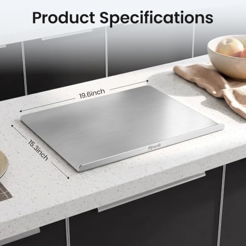 Tabla de cortar titanium para cocina, grande, apta para lavavajillas, fácil de limpiar, antideslizante y de bajo ruido (19.6"x15.3") miniatura 4