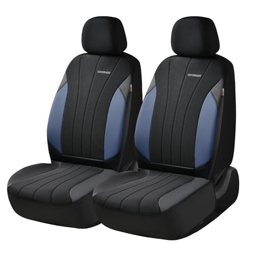 Image of Coverado Car Seat Covers, Auto Car Seat Covers 5 Seats, Mesh Breathable Blue Seat Protectors for Car, Driver Seat Covers Universal Fit for SUV, Truck, Vans, Sedan