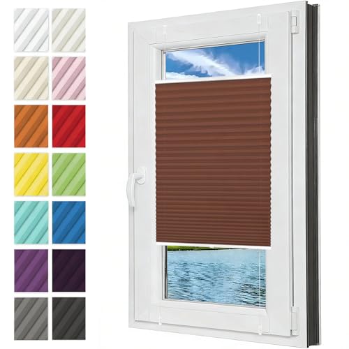 Estor Enrollable Opaco Estores 45 x 70 cm Protección de La Intimidad, Translúcido Estor Enrollable Translúcido Premium Cortina de Oscurecimiento para Ventanas, Marrón