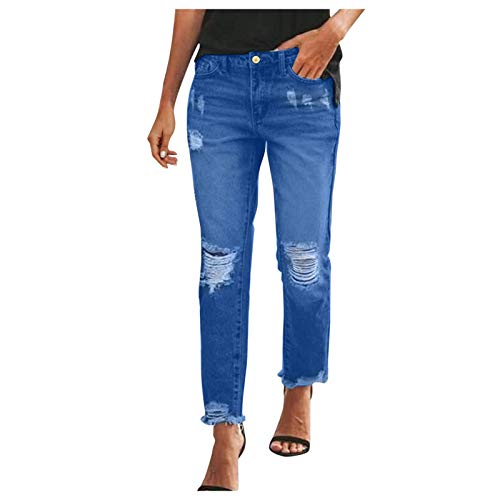 Jean de grossesse skinny bleu à boutons pour femme en taille S