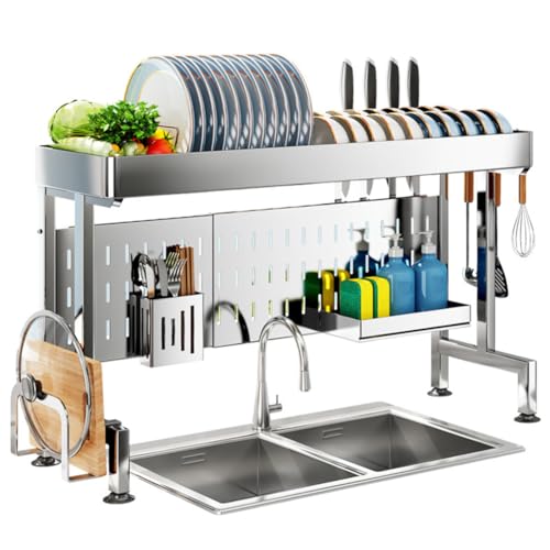 Égouttoir de cuisine réglable pour optimiser le séchage sur un plan de travail