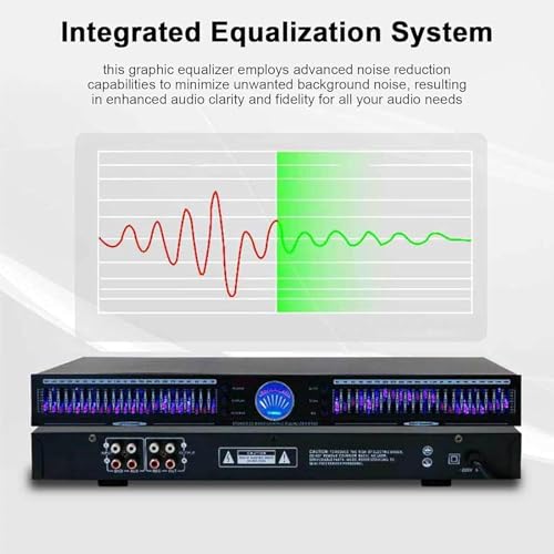 Ecualizador de audio gráfico digital de 22 bandas, 32 Hz - 16 kHz, estéreo, con ajuste independiente de graves, medios y agudos, sintonizador digital de espectro para uso doméstico, DJ y club miniatura 5