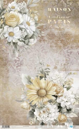 Papers For You Papel de Arroz 54x33 cm 25-30 gr. (La Vie En Fleurs Daisies II)
