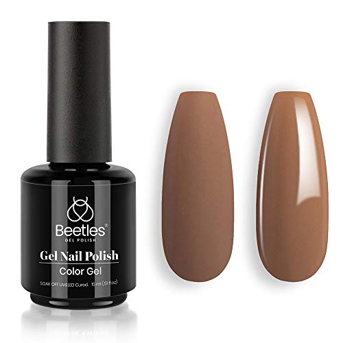Beetles Gel Nail Polish- Beyonce Caramel Color Brown Nail Gel Soak Off Nail Lamp Gel Polish Nail Art Manicure Salon DIY at Home, 15ml