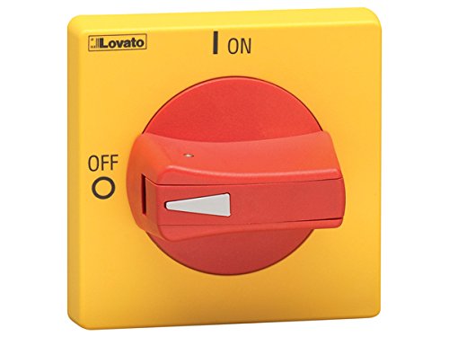 GAX63 Door Coupling Handle, Padlockable. Red/Yellow, Rotating, for GaA, Ga063 Sa, Ga016 C - Ga040 C and GAD. Ring Fixing. Protruding Selector