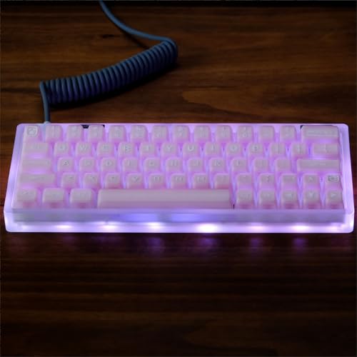Image of 142 Keys Doubleshot Pink Jade Keycaps SA Profile Keycap Set Fit for 61 /64 /87 /104 /108 Cherry Mx Switches Mechanical Keyboard