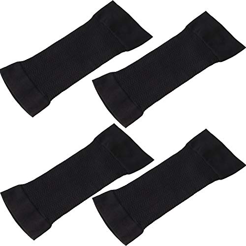 WILLBOND 4 Pairs Black Upper Arm Shaper Compression for Women Flabby Arm Compression Elastic Shapers Sport Fitness Slimming(Black)2