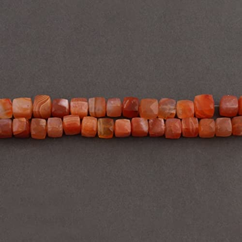 Carneliade cubes facettés sur fil pour offrir un kit de création de bijoux personnalisé