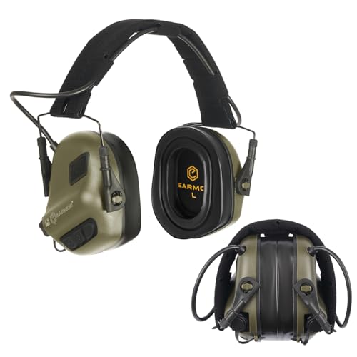 EARMOR M31 PLUS Electronic Hearing Protection for Shooters Connectorized Military Headset Shooting Ear Protection Ear Muffs for noise reduction & 5X Sound Amplification with Gel Ear Pads NRR 22dB