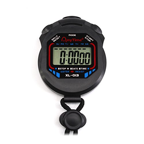 Cronômetro digital profissional de LCD da Lioobo, cronômetro esportivo com recurso de alarme para cr