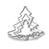 Keewah Christmas Tree Cookie Cutter Set - 5β, 3.6β,2.5β - 3 Piece - Stainless Steel
