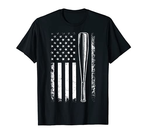 American Flag Vintage Baseball Flag T Shirt Dad Mom Tee Camiseta