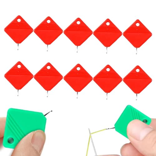 Image of Automatic Needle Threaders for Hand Sewing, 2025 Upgrade Embroidery Floss, Sewing Machine Needle Threader, Sewing Supplies Tool, Fits All Needle Sizes (10, Red)
