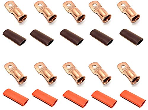 Cosse de câble en cuivre pur 4/0 AWG avec gaine thermorétractable pour connexion électrique fiable