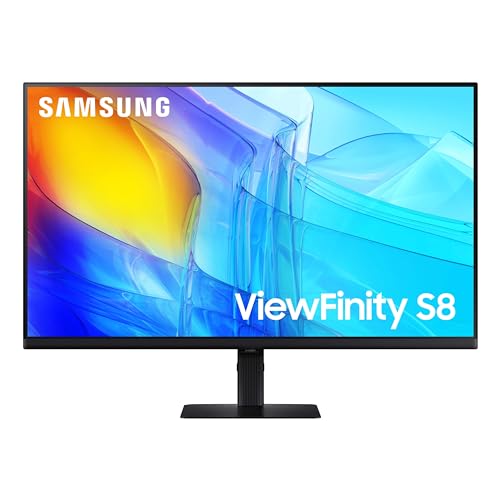SAMSUNG 32″ ViewFinity S8 (S80D) Series 4K UHD High Resolution Computer Monitor, HDR10, Multiple Ports w/ HDMI, DisplayPort, USB-A, Height Adjustable Stand, LS32D806EANXGO, 2024, 3Yr Warranty