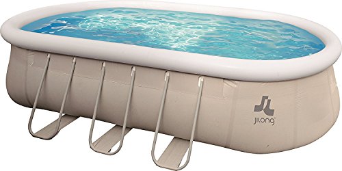 AVENLI 17023EU Piscina Autoportante Ovale con Struttura, Grigia, 610 x 360 x122 cm, 610x360x122 cm