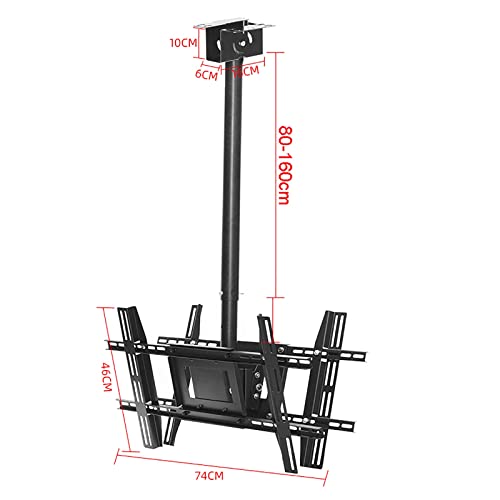 Support plafond TV inclinable pivotant double écran de 50 à 75 pouces - 3
