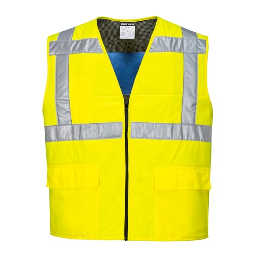 Gilet jaune rafraîchissant Portw haute visibilité anti coup de chaleur