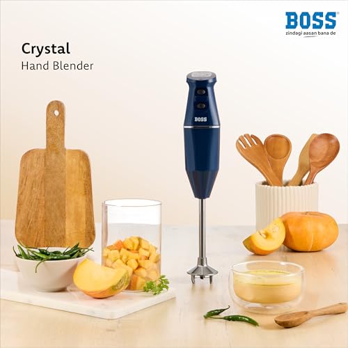Image of BOSS Crystal Hand Blender | Specially designed Aerator Blade | Powerful 275W Motor | 2 Speed operation | Green | Wall bracket for storage, 3 year warranty*