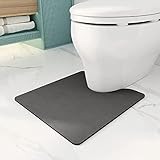 AMOAMI-Bathroom Toilet Rug Mat U Shaped-Absorbent Non Slip Dark Grey Bathroom Rugs Mats-Easy Clean Quick Dry Bath Mats Rugs for Floor-24' x 20'