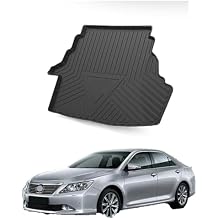 Elsetyler Custom Fit for Cargo Liner Toyota Camry 2007-2011 - Black TPE All Weather Heavy Duty Waterproof Rear Cargo Tray Trunk Floor Mat Protector