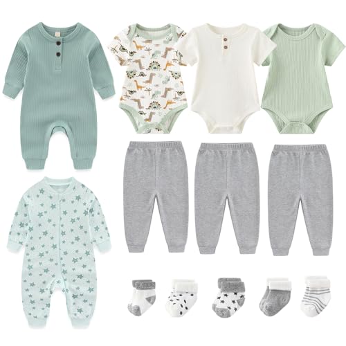 Baby Bodysuit and Pant Sets Ribbed Romper Soft Newborn Boy Girl Clothes Outfits Layette Gift Set