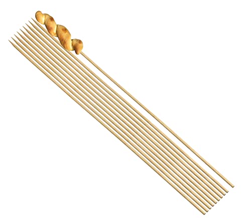 Küchenprofi BBQ Stockbrotstäbe aus Bambus, 10 Stück, 74cm, für Stockbrot, Würstchen, Marshmallows am Lagerfeuer, Natur Grillspieße, universal (1066512510)
