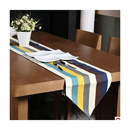 Chemin de table en coton de Noël pour une décoration de table longue bleu
