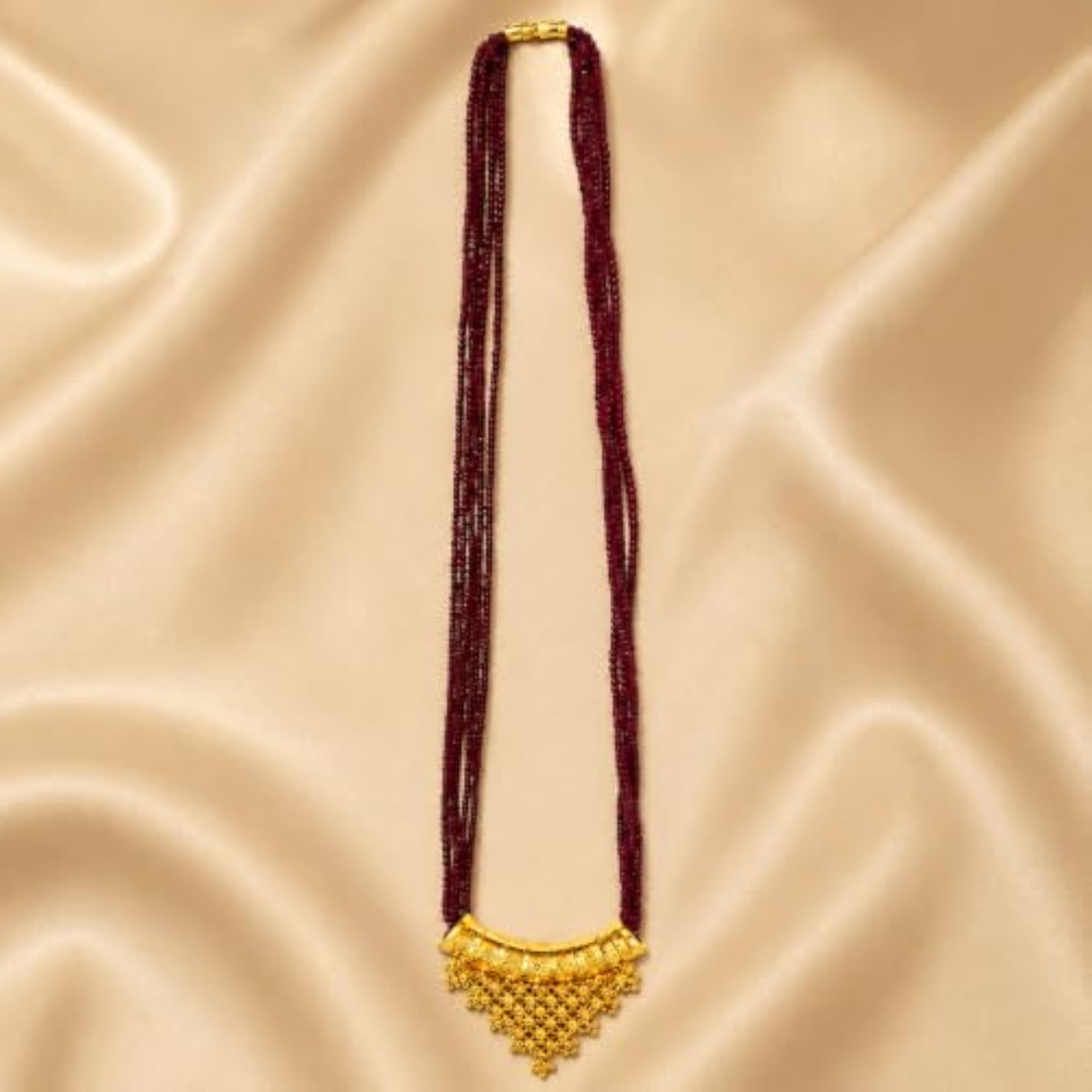 Women's Antique Gold Plated Tilhari Pote Mala Necklace