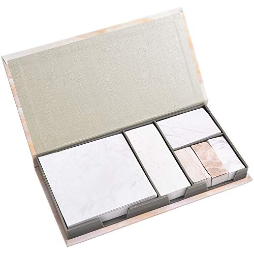 Cizen Notas Adhesivas, 480 Piezas Notas Autoadhesivas Traje de Mármol, Adecuado para Familias, Escuelas, Oficinas, Tableros de Mensajes(Naranja)