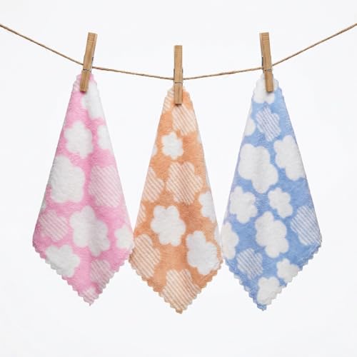 Image of QURIPE 10 Pack Kitchen Cloth Dish Towels, Microfiber Cleaning Cloth Double-Sided Dish Drying Towel Reusable for House Furniture Table Kitchen Dish Window Glasses (Cloud), Purple