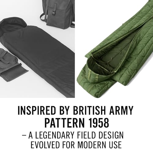 Saco de Dormir MT Estilo Patrón Ejército Británico 1958 – Sistema Táctico Enrollable con Bolsa de Compresión, Impermeable y Cálido, Equipo de Supervivencia para Exterior OD/Multi-Terrain miniatura 2