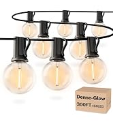 RTTY Dense-Glow 300FT Modular Professional Outdoor String Lights System with 150 G40 Bulbs(3x100F...