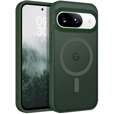 BENTOBEN for Google Pixel 9 Case [Compatible with Magsafe] Translucent Matte Magnetic Pixel 9 Case Slim Fit Shockproof Women Men Girls Boys Protective Phone Cases for Google Pixel 9 6.3", Forest Green Cover