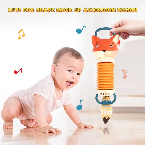 Yooyid Baby Toys For 6 To 12 Months - Toddler Preschool Music Toys, Fox Accordion With 14 Sound Effects For Newborn Infant 1-3 Year Old Educational Sensory Play #TOP4