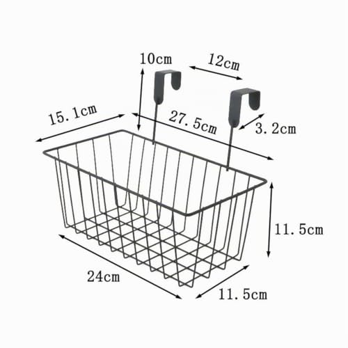 Cesta organizadora de puerta Milageto de hierro negro para armarios y cocina 7