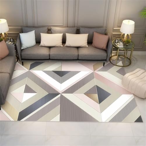 Tapis de chambre durable et résistant au motif abstrait moderne