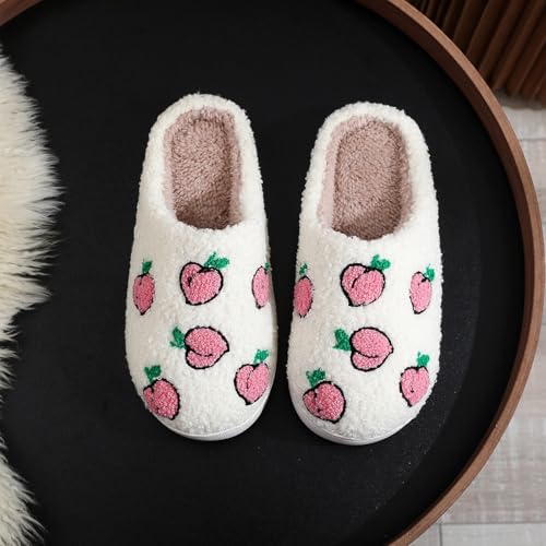 Allbestop Été Chaussures Basket de Fruits Frais Dessin animé Grande Taille Chaud rembourré Pantoufles en Coton Bottes pour Femmes Mode Genou (Blanc,39) – vue 3