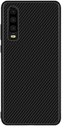 Huawei P30 Case,Huawei P30 Back Cover,Huawei P30 Car Holder Cover,OPDENK - Nillkin Ultra Slim Carbon Fiber Armor Case Compatible with Magnetic Car Mounts Cover Case for Huawei P30, Black