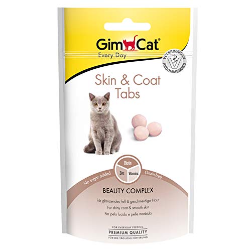 GimCat Skin & Coat Tabs - Snack fonctionnel pour chats, favorise un pelage et une peau en bonne santé - Lot de 8 (8 à 40 g) Cover
